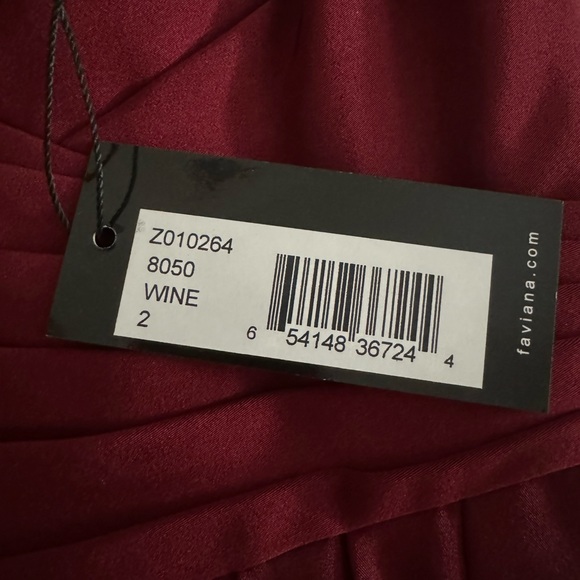 Faviana Off The Shoulder Cocktail Dress In Wine - Picture 5 of 7